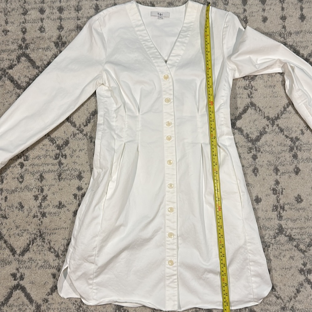 TIBI White Twill Shirt Dress EUC Size 6 - Picture 10 of 14